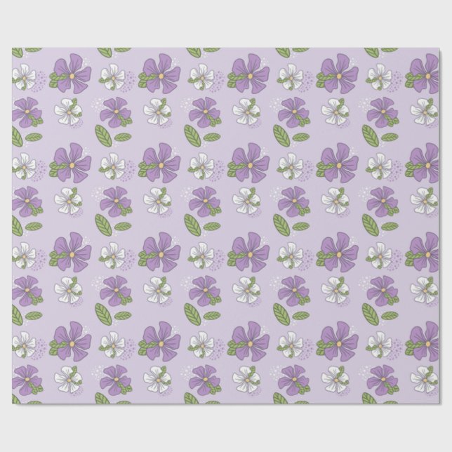 Lavender Periwinkles Presentpapper (Platt)