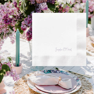 Lavender Personlig Bröllop myntade Pappersservett
