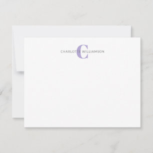 Lavender Personlig Monogrammed Stationery Anteckningskort