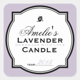 LAVENDER | PERSONLIG SOAP & CANDLE STICKER FYRKANTIGT KLISTERMÄRKE