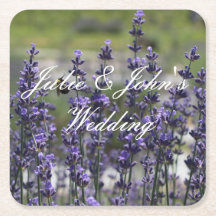 Lavender Personlig Wedding Favor Underlägg