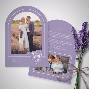 Lavender Photo Bröllop - tackkort Inbjudningar