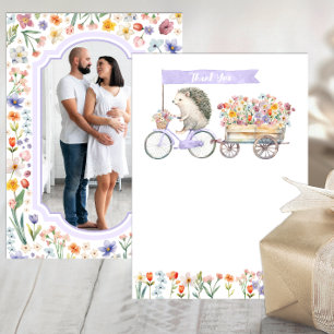 Lavender Photo Tack - Hedgehog Baby Shower Kort
