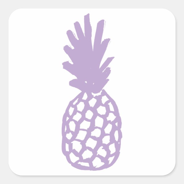 Lavender Pineapple Fyrkantigt Klistermärke (Framsida)
