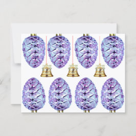 Lavender Pinecones och Klockor Greeting Card Vykort
