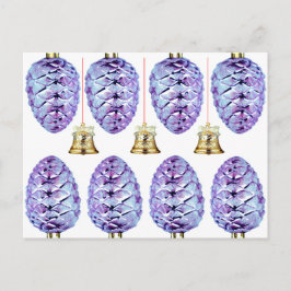 Lavender Pinecones och Klockor Greeting Card Vykort