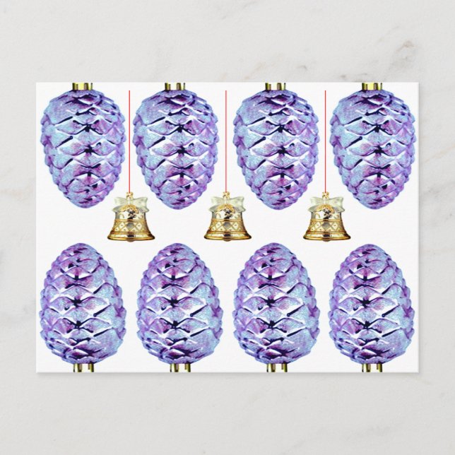 Lavender Pinecones och Klockor Greeting Card Vykort (Framsida)