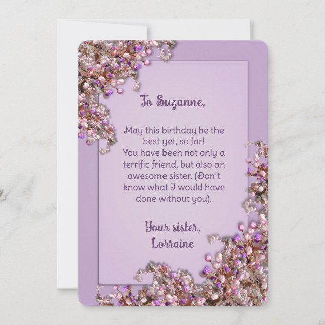 Lavender Pink Spring Lilacs Birthday Card Inbjudningar (Framsida)