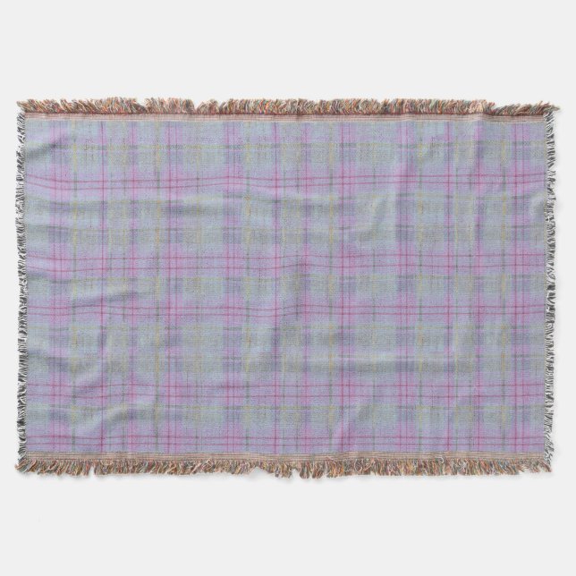 Lavender Plaid Harmony  Filt (Framsidan)