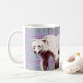 Lavender Plaid Momma Bear Kaffemugg