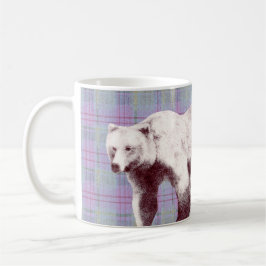 Lavender Plaid Momma Bear Kaffemugg