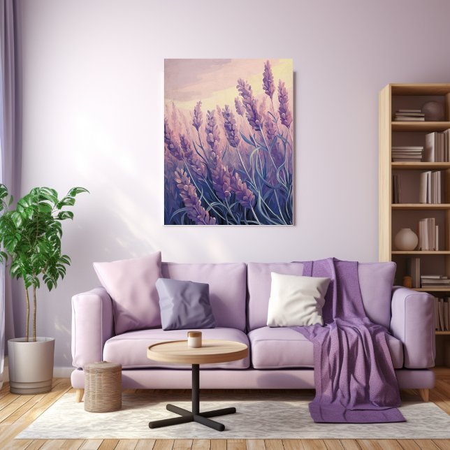 Lavender Plant Fält Watercolor Canvastryck (Skapare uppladdad)