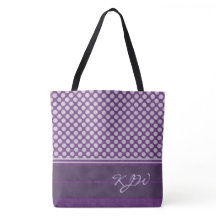 Lavender Polka Dot på Plum Monogram