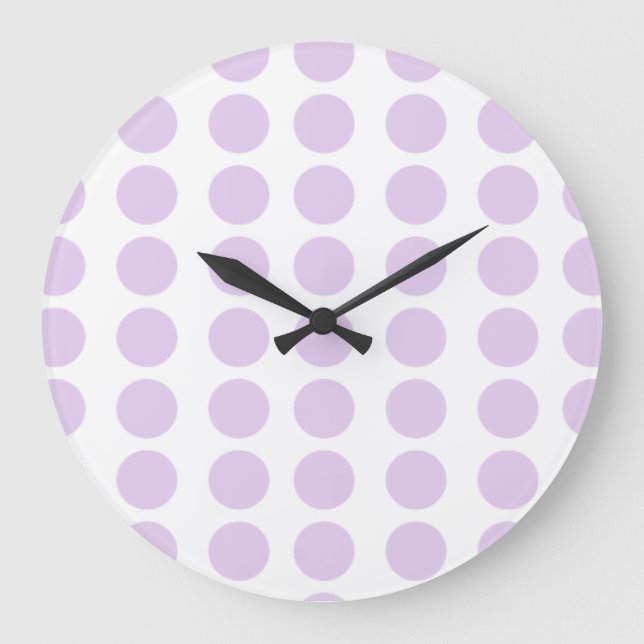 Lavender Polka dots Design Stor Klocka (Framsida)