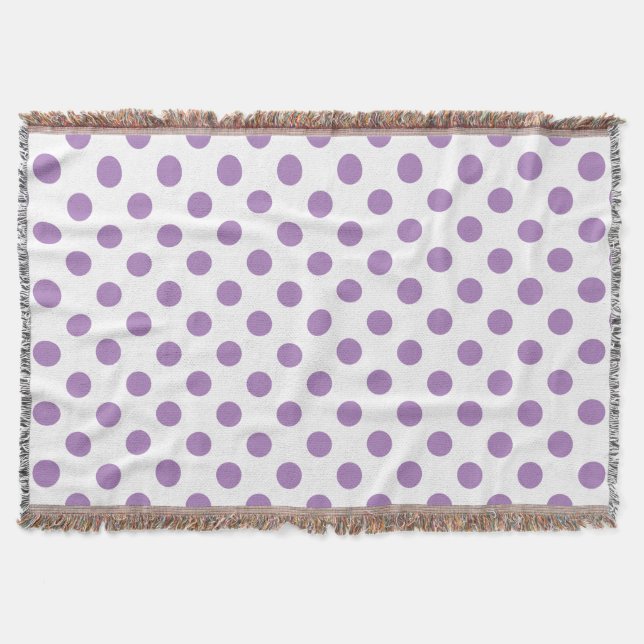Lavender polka dots på vit filt (Framsidan)