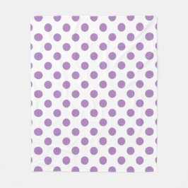 Lavender polka dots på vit fleecefilt