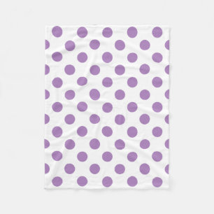 Lavender polka dots på vit fleecefilt