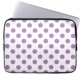 Lavender polka dots på vit laptop fodral