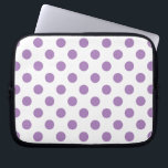 Lavender polka dots på vit laptop sleeve<br><div class="desc">Lavender och White polka dots</div>