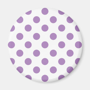 Lavender polka dots på vit magnet