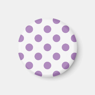 Lavender polka dots på vit magnet