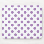 Lavender polka dots på vit musmatta<br><div class="desc">Lavender och White polka dots</div>