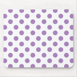 Lavender polka dots på vit musmatta