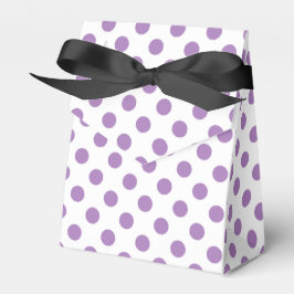Lavender polka dots på vit presentaskar