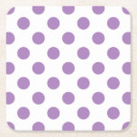 Lavender polka dots på vit underlägg papper kvadrat<br><div class="desc">Lavender och White polka dots</div>
