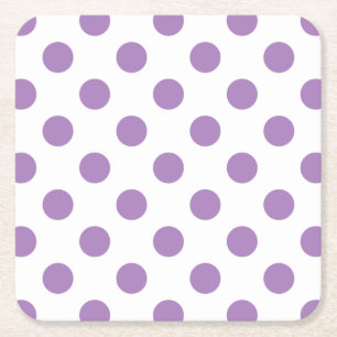 Lavender polka dots på vit underlägg papper kvadrat