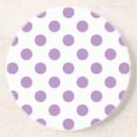 Lavender polka dots på vit underlägg sandsten<br><div class="desc">Lavender och White polka dots</div>