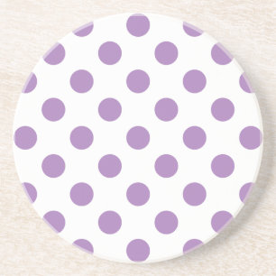 Lavender polka dots på vit underlägg sandsten