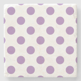 Lavender polka dots på vit underlägg sten