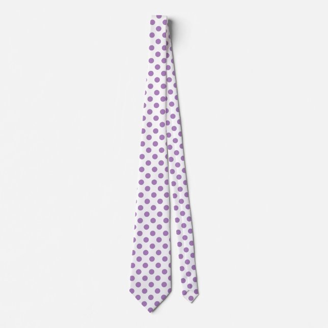 Lavender polka dots på vitt slips (Framsida)