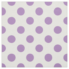 Lavender polka dots på vitt tyg