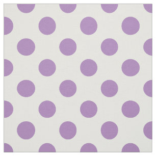 Lavender polka dots på vitt tyg