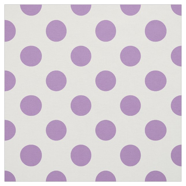 Lavender polka dots på vitt tyg (Provkarta)