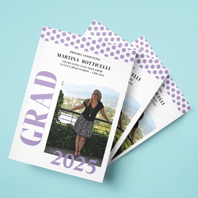 Lavender Polka dots Photo Studenten meddelande (Skapare uppladdad)