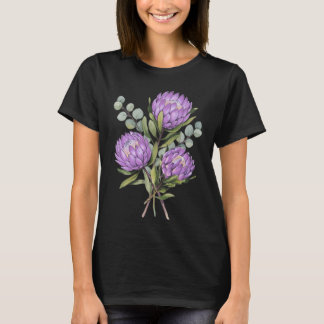 Lavender Protea Botanical Watercolor T Shirt