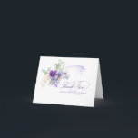 Lavender Purple Flowers Botanical Elegant Wedding Tack Kort<br><div class="desc">Botanical boho lavender purple flowers and gold greenery wedding thank you cards</div>