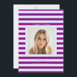 Lavender Purple Prep High School Photo Grad Cards Meddelande<br><div class="desc">Part of Grad Collection - Add your custom matching envelope, stickers, and more Announce your graduate’s achievement with this retro and preppy graduation announcement card. Featuring a modern photo layout and clean typography, this design is perfect for high school graduates celebrating the Class of 2026. Fully customizable with your own...</div>
