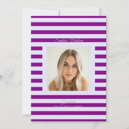 Lavender Purple Prep High School Photo Grad Cards Meddelande