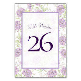 Lavender Purple Rose Wedding Bordsnummer