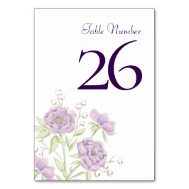 Lavender Purple Rose Wedding Bordsnummer
