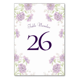 Lavender Purple Rose Wedding Bordsnummer