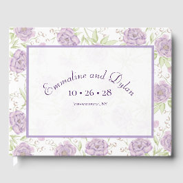 Lavender Purple Rose Wedding Gästböcker