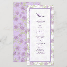Lavender Purple Rose Wedding Menus Meny