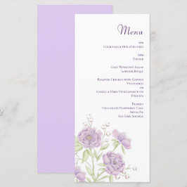 Lavender Purple Rose Wedding Menus Meny