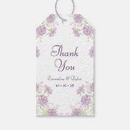 Lavender Purple Rose Wedding Presentetikett