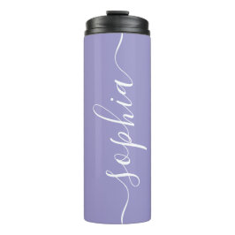 Lavender Purple Script Custom Thermal Tumbler
